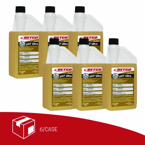 Betco® pH7 Ultra Floor Cleaner, Lemon Scent, 32 oz Bottle, 6/Carton
