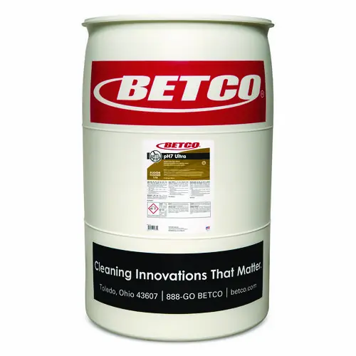 Betco® pH7 Ultra Floor Cleaner, Lemon Scent - 55 Gallon Drum (Non-Stock, Extended Delivery Time)