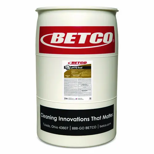 Betco® pH7Q Dual Neutral Disinfectant Cleaner, Lemon Scent, 10.78 gal Drum