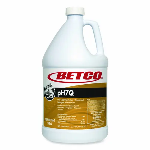 Betco® pH7Q Neutral Disinfectant, Lemon Scent, 1 gal Bottle, 4/Carton
