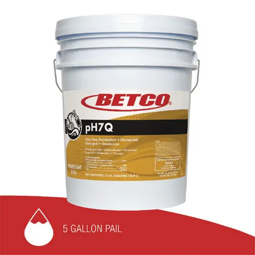 Betco® pH7Q Neutral Disinfectant, Pleasant Lemon Scent, 5 gal Pail