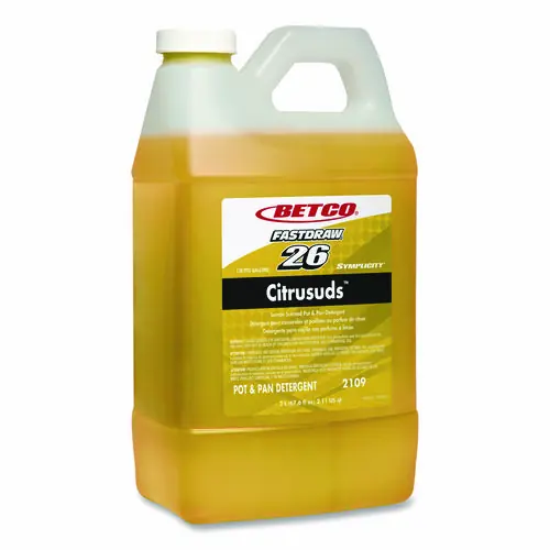 Betco® Symplicity Citrusuds Manual Dishwashing Detergent, Lemon Scent, 67.6 oz Bottle, 4/Carton