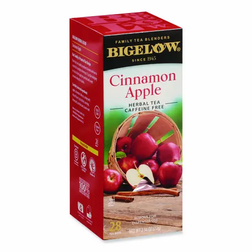 Bigelow® Apple Cinnamon Herbal Tea, 0.09 oz Tea Bag, 28/Box