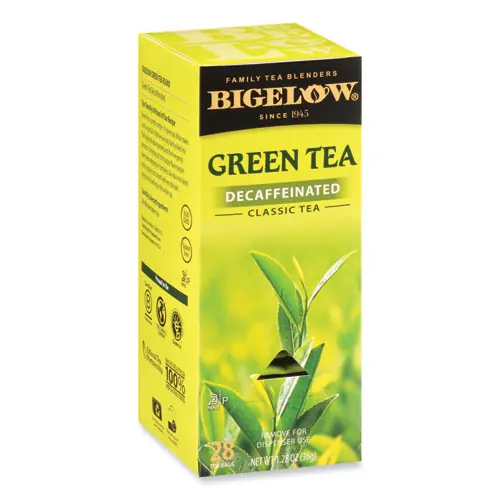 Bigelow® Decaffeinated Green Tea, 28 Tea Bags, 0.34 lbs, Box