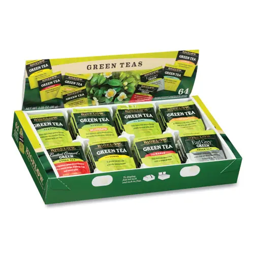 Bigelow® Green Tea Assortment, Eight Flavors, 64 Tea Bags/Box