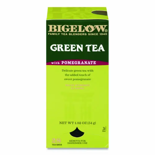 Bigelow® Green Tea with Pomegranate, 0.07 oz Tea Bag, 28/Box