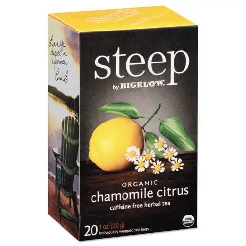 Bigelow® steep Tea, Chamomile Citrus Herbal, 20 Tea Bags, 1 oz Each