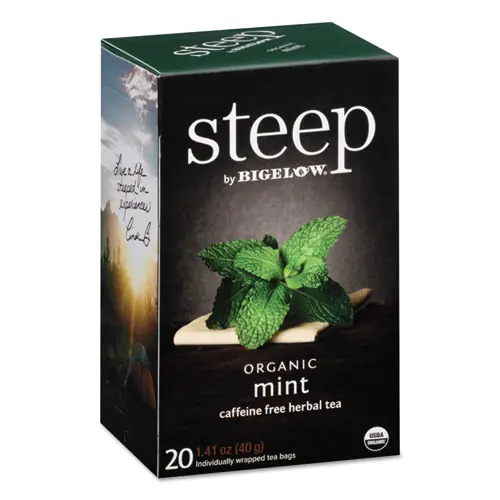 Bigelow® steep Tea, Mint, 20 Tea Bags, 1.41 oz Box