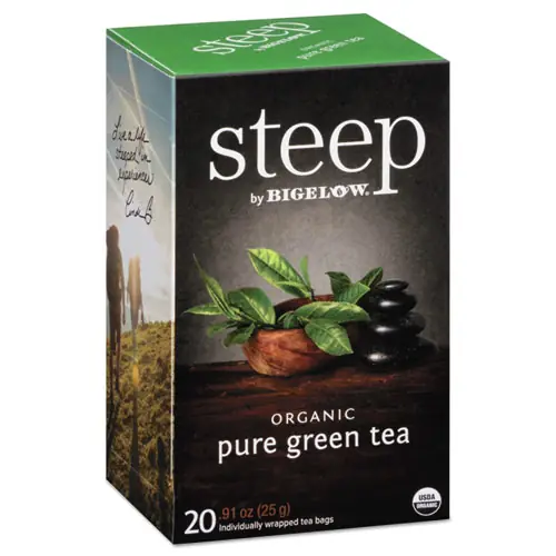 Bigelow® steep Tea, Pure Green, Tea Bags, 20/Box