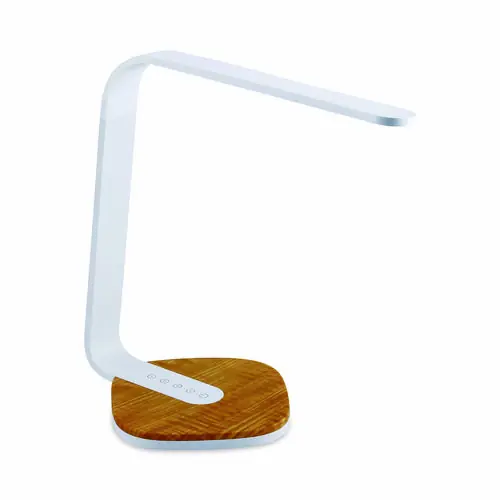 BLACK+DECKER LED Desk Lamp, White/Wood