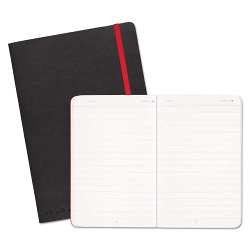 Black n' Red™ Flexible Cover Casebound Notebook, SCRIBZEE Compatible, 1-Subject, Wide/Legal Rule, Black/Red Cover, 71 Sheets, 8.25" x 5.75"