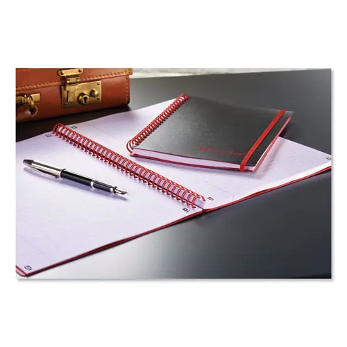 Black n' Red™ Flexible Cover Twinwire Notebook, SCRIBZEE Compatible, 1-Subject, Wide/Legal Rule, Black/Red Cover, 70 Sheets, 11.75" x 8.25"