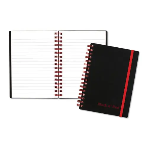 Black n' Red™ Flexible Cover Twinwire Notebook, SCRIBZEE Compatible, 1-Subject, Wide/Legal Rule, Black/Red Cover