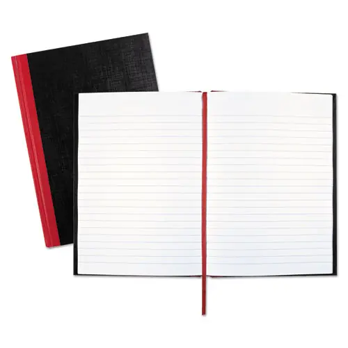 Black n' Red™ Hardcover Casebound Notebook, 1-Subject, Wide/Legal Rule, 96 Sheets, 8.25 x 5.63, Black/Red Cover, SCRIBZEE Compatible