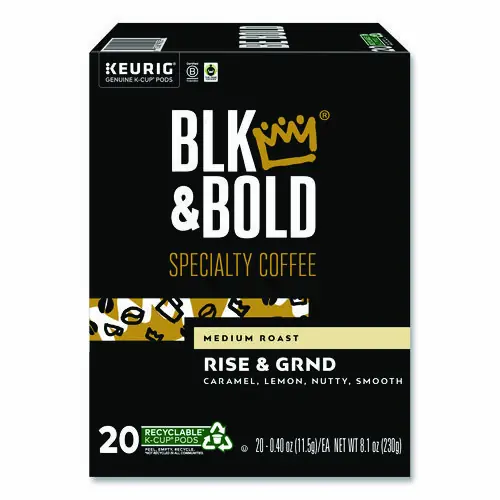 BLK & Bold® Rise and GRND K-Cups, 0.41 oz, 20/Box
