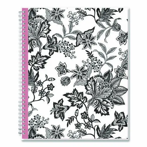 Blue Sky® Analeis Create-Your-Own Cover Weekly/Monthly Planner, 12-Month, 11 x 8.5, Floral Artwork, White/Black/Coral, 2025