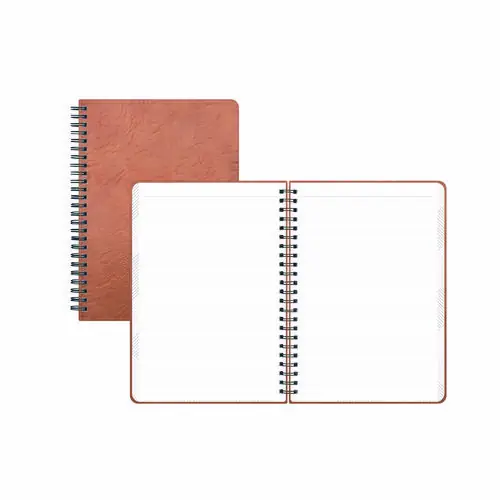 Blue Sky® ASMBLD Faux Leather Wirebound Notebook, 1-Subject, Medium/College Rule, Tan Cover, 80 Sheets, 8.5" x 5.75"
