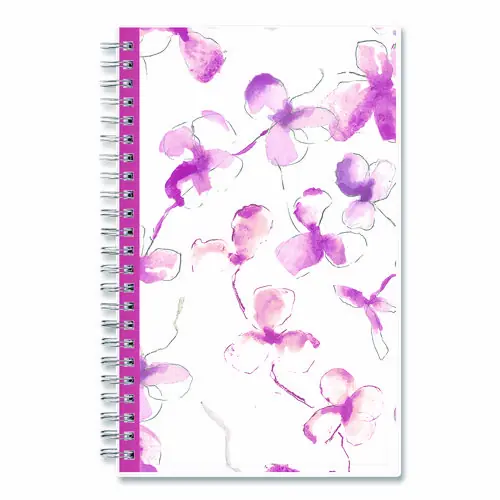 Blue Sky® BCA Orchid Weekly/Monthly Planner, 8" x 5", White/Pink Cover, 2025, 12-Month (Jan-Dec)