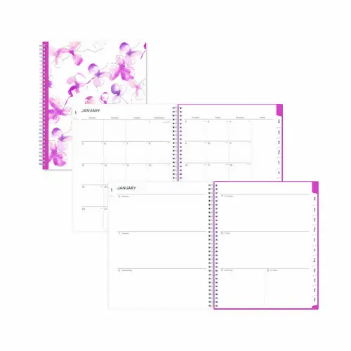 Blue Sky® Breast Cancer Awareness Create-Your-Own Cover Weekly/Monthly Planner, Orchids Artwork, 11 x 8.5, 12-Month (Jan to Dec): 2025
