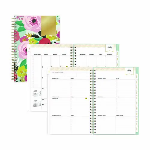Blue Sky® Day Designer "Secret Garden Mint" Academic Year Weekly/Monthly Notes Planner, 8 x 5, 12-Month (July to June), 2024-2025
