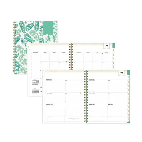 Blue Sky® Day Designer Academic Year Weekly/Monthly Frosted Planner, Palms Artwork, 11 x 8.5, 12-Month (July to June): 2024 to 2025