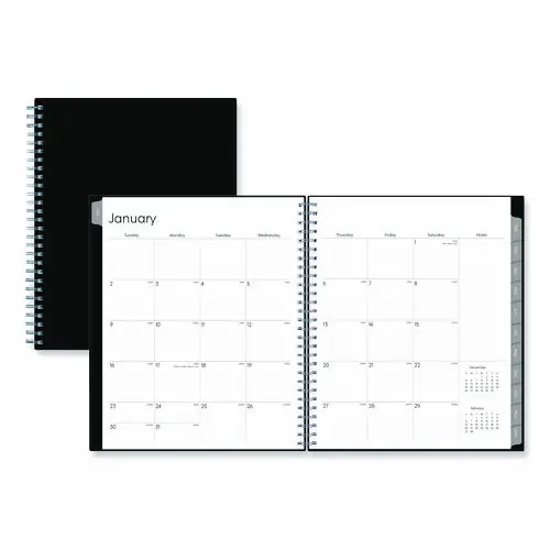 Blue Sky® Enterprise Monthly Planner, 10 x 8, Black Cover, 12-Month (Jan to Dec): 2025