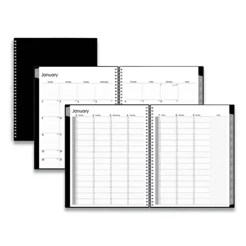 Blue Sky® Enterprise Weekly Appointment Planner, 11 x 8.5, Black Cover, 12-Month (Jan to Dec): 2025