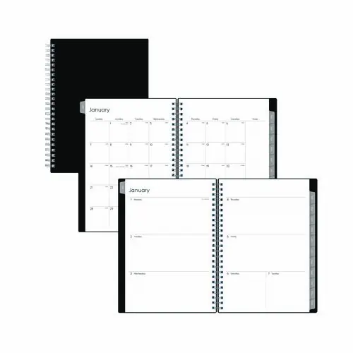 Blue Sky® Enterprise Weekly/Monthly Notes Planner, 8.63" x 5.88", Black Cover, 12-Month (Jan to Dec): 2025