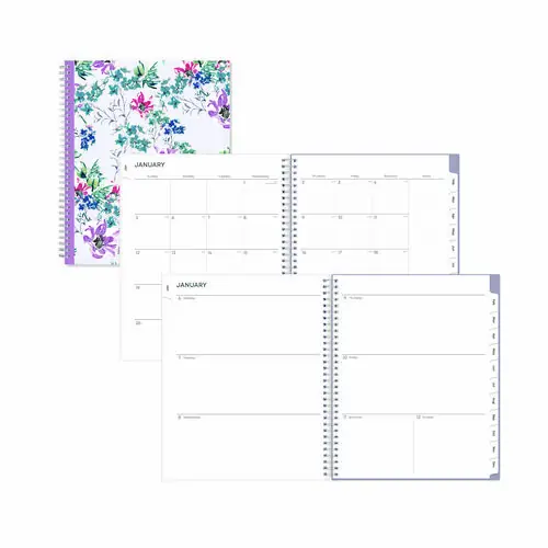 Blue Sky® Laila Create-Your-Own Cover Weekly/Monthly Planner, Wildflower Artwork, 11 x 8.5, Purple/Blue/Pink, 12-Month (Jan-Dec): 2025