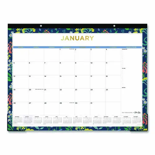 Blue Sky® Meadow Blue Desk Pad Calendar, 22 x 17, 12-Month (Jan to Dec): 2025