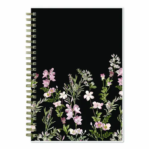 Blue Sky® Nevaeh Weekly/Monthly Planner, Wildflowers Artwork, 8 x 5, Multicolor/Black Cover, 12-Month (Jan to Dec): 2025