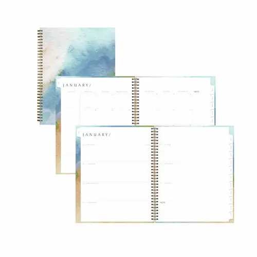 Blue Sky® One Tree Planted Andreo Weekly/Monthly Planner, Abstract Artwork, 11" x 8.5", Blue/Sand/Green, 12-Month (Jan-Dec) 2025
