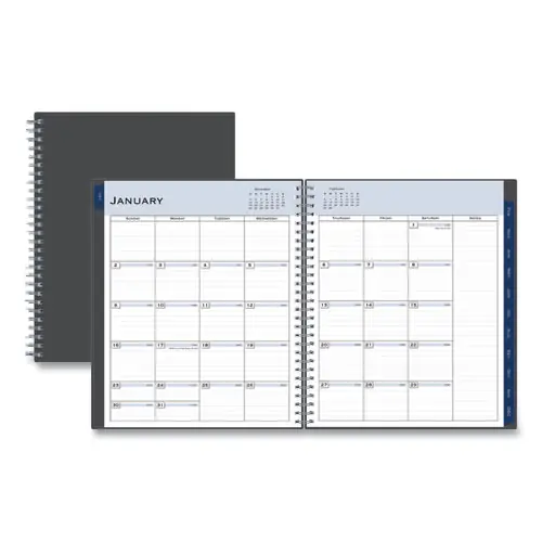 Blue Sky® Passages Monthly Planner, 10 x 8, Charcoal Cover, 12-Month (Jan to Dec): 2025