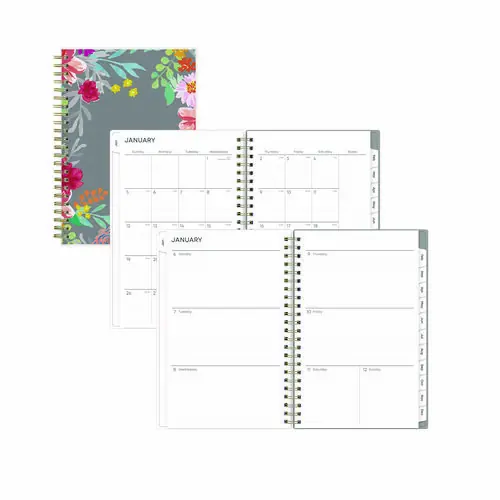 Blue Sky® Sophie Frosted Weekly/Monthly Planner, Floral Artwork, 8 x 5, Multicolor Cover, 12-Month (Jan to Dec): 2025