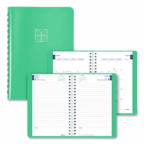 Blueline® Academic Daily/Monthly Planner, 8 x 5, Cyan Cover, 12-Month (Aug to July): 2024-2025