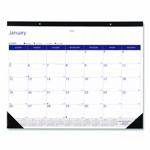 Blueline® DuraGlobe Monthly Desk Pad Calendar, 12-Month, 22 x 17, 2025