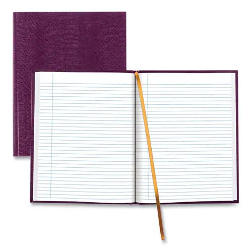 Blueline® Executive Notebook with Ribbon Bookmark, 1-Subject, Medium/College Rule, Grape Cover, 75 Sheets, 10.75 x 8.5 Inches