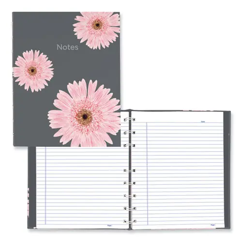 Blueline® NotePro Notebook, 1-Subject, Medium/College Rule, Pink/Gray Cover
