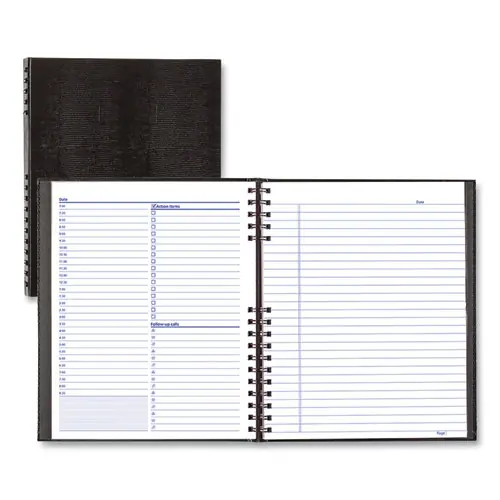 Blueline® NotePro Undated Daily Planner, Black Cover, 10.75 x 8.5