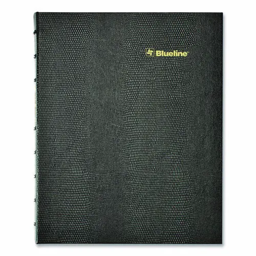 Blueline® Plan and Link Monthly Planner, Black Lizard-Like Faux Leather Cover, 16-Months (Sept 2024 - Dec 2025), 9.25 x 7.25