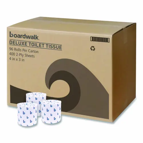 Boardwalk® 2-Ply Toilet Tissue, Septic Safe, White, 400 Sheets/Roll, 96 Rolls/Carton