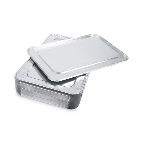 Boardwalk® Aluminum Steam Table Pan Lids, Fits Full-Size Deep Pan, 380 Gauge, 50/Carton