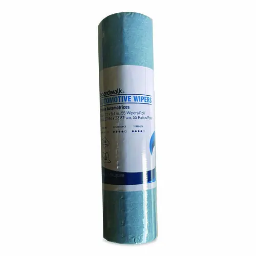 Boardwalk® Automotive Wiper Rolls, 9.4 x 11, Blue, 55/Roll, 30 Rolls/Carton