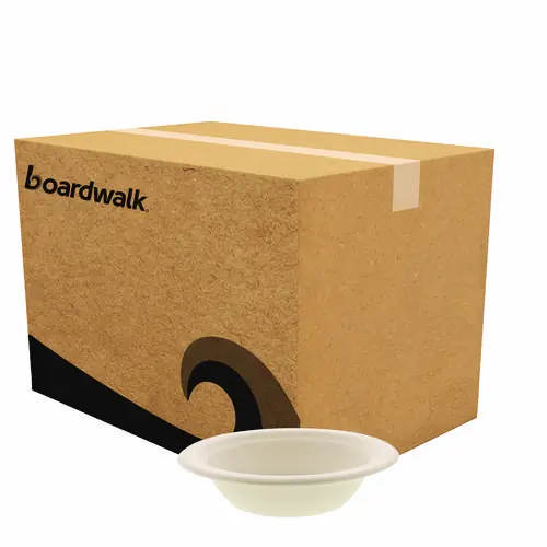 Boardwalk® Bagasse PFAS-Free Round Bowl, Sugarcane, 12 oz, Tan, 1,000/Carton