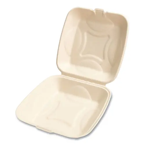 Boardwalk® Bagasse PFAS-Free Food Containers, Tan, 9 x 9 x 3.19, 100/Sleeve, 2 Sleeves/Carton