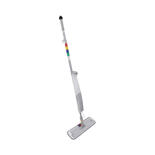 Boardwalk® Bucketless Microfiber Mop System, Blue Microfiber Head, 59" Gray Aluminum/Polypropylene Handle