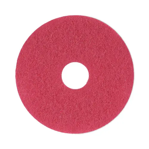 Boardwalk® Buffing Floor Pads, 13" Diameter, Red, 5/Carton