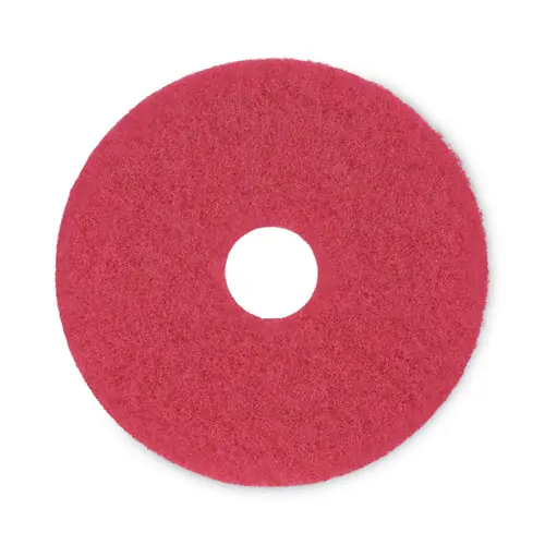 Boardwalk® Buffing Floor Pads, 15" Diameter, Red, 5/Carton