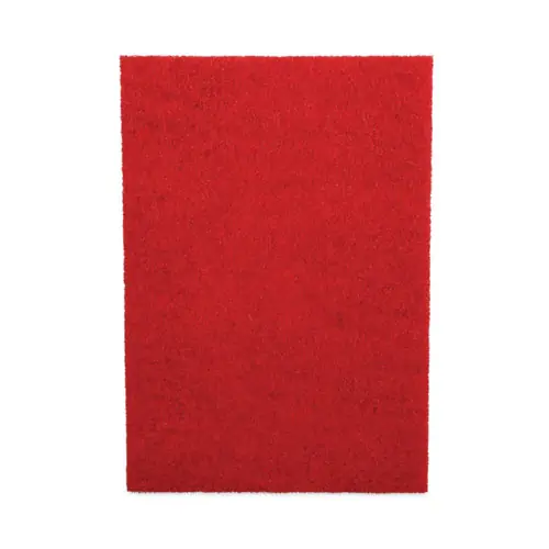 Boardwalk® Buffing Floor Pads, 20 x 14, Red, 10/Carton