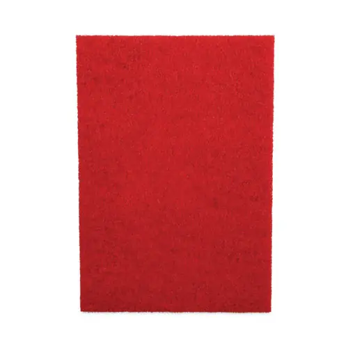 Boardwalk® Buffing Floor Pads, 28 x 14, Red, 10/Carton